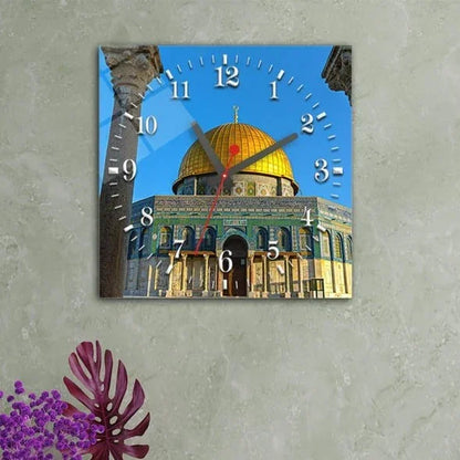 Al-Aqsa_Mosque_Glass_Wall_Clock - Islamic Art Stores
