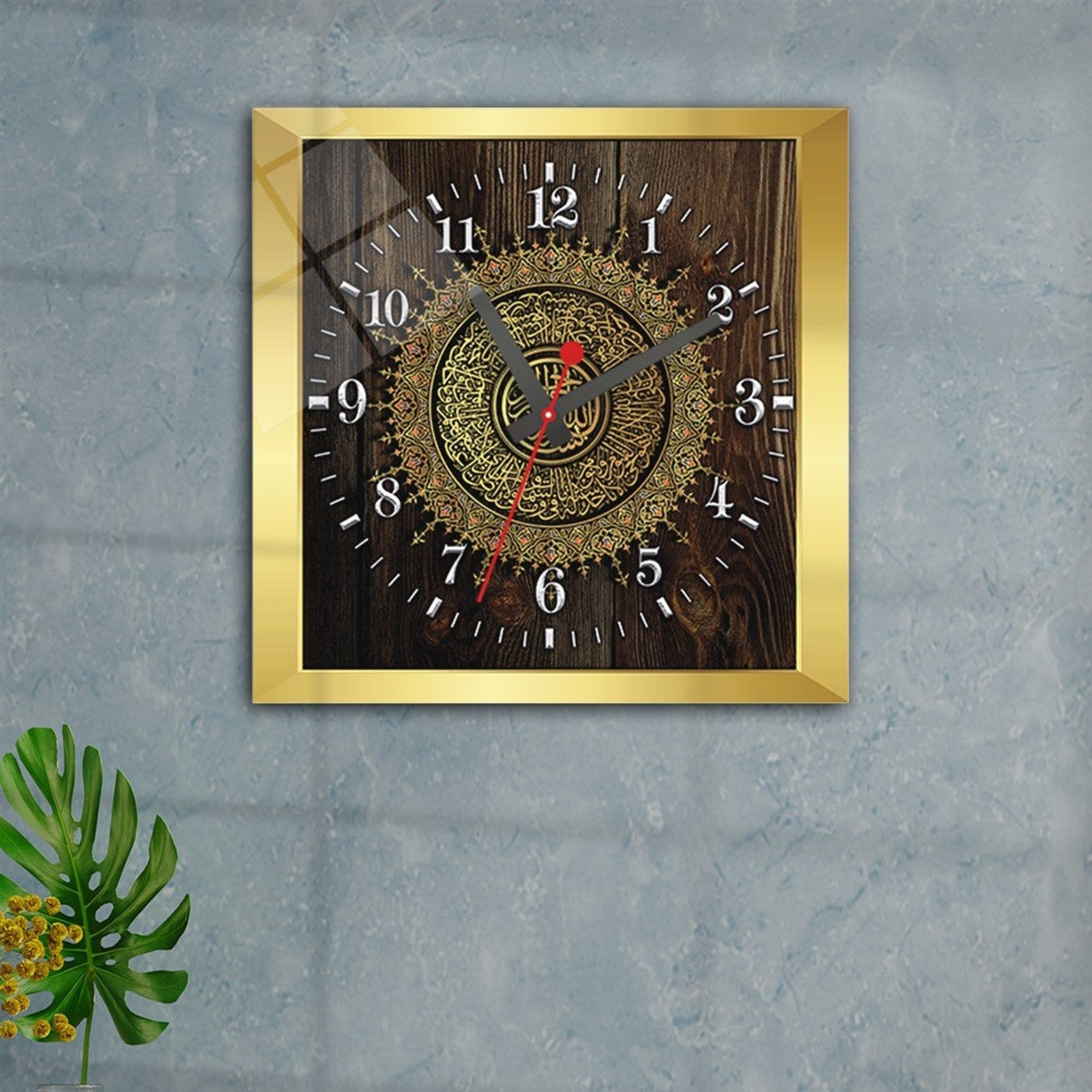 ayatul-kursi-clock-islamic-glass-wall-art,-uv-print-calligraphy-decor-quran-wall-art-for-living-room-islamicartstores