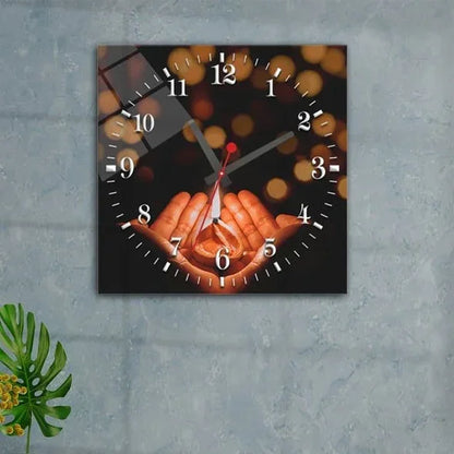 Hands_in_Prayer_Islamic_Glass_Wall_Clock - Islamic Art Stores